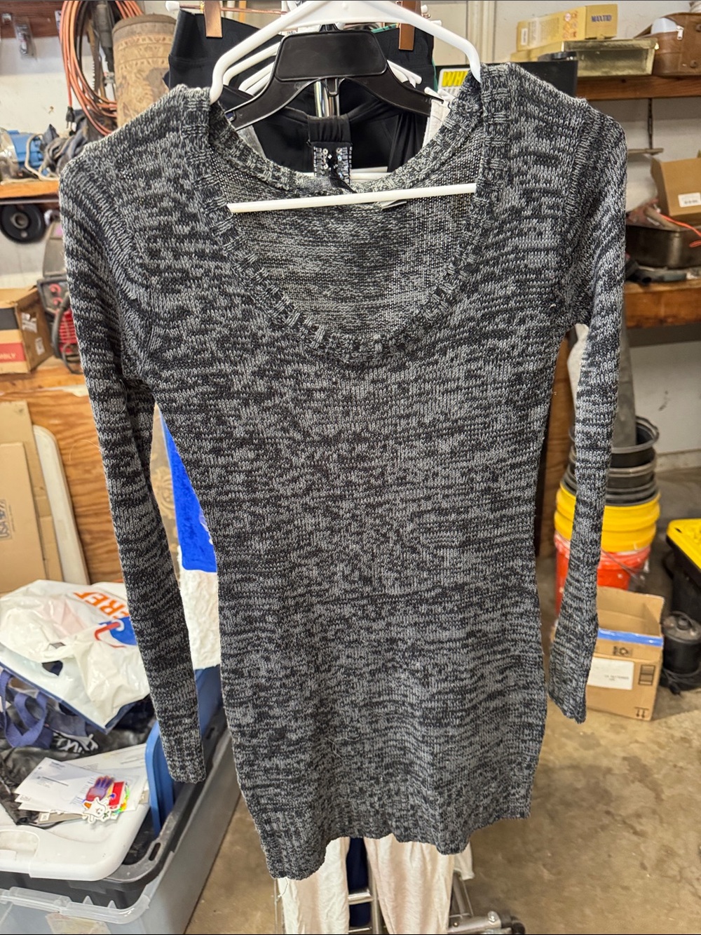 Black and gray long sleeve knit dress size small
